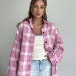 Oversized Pink Plaid Shirt — Shirts — YuNiKo