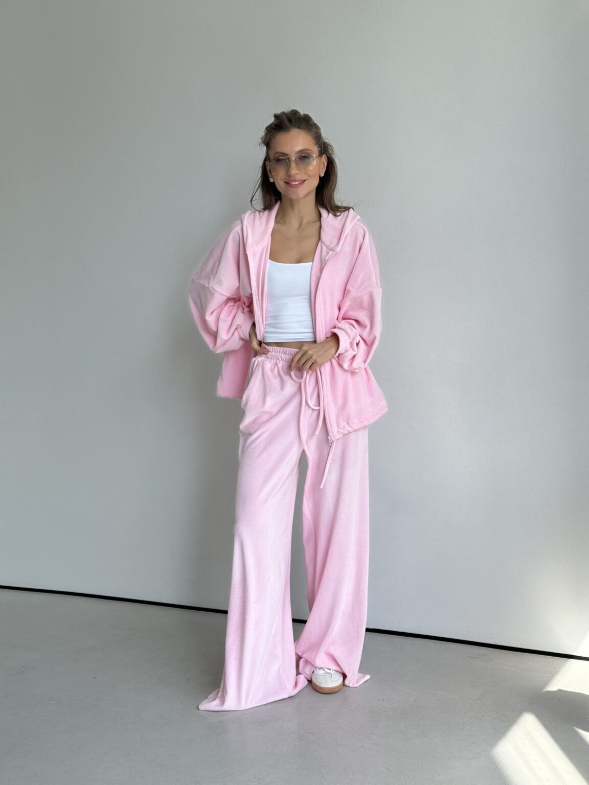 IMG_5088 SOFT-TOUCH HOODED JACKET AND WIDE-LEG PANTS SET — Sets — YuNiKo