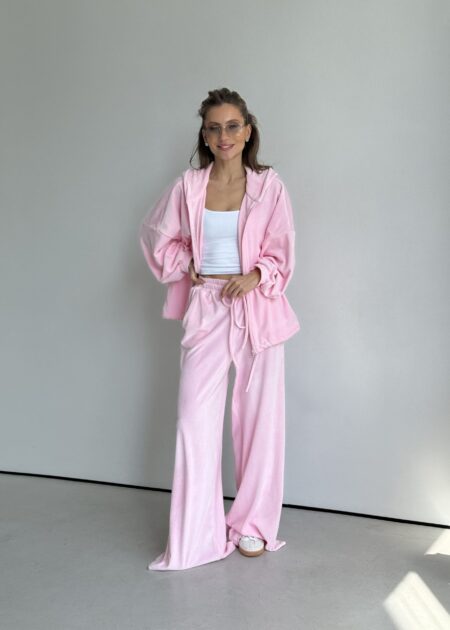 SOFT-TOUCH HOODED JACKET AND WIDE-LEG PANTS SET — Sets — YuNiKo
