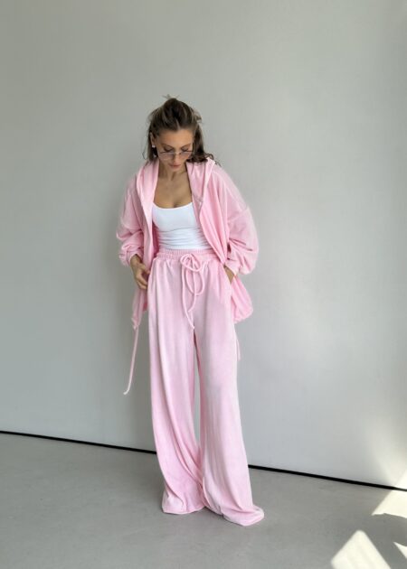 SOFT-TOUCH HOODED JACKET AND WIDE-LEG PANTS SET — Sets — YuNiKo