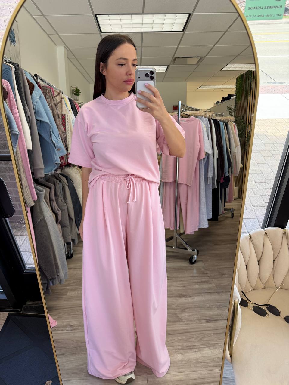 Relaxed T-shirt and wide-leg pants set