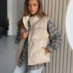 Quilted Beige Vest — Vests — YuNiKo
